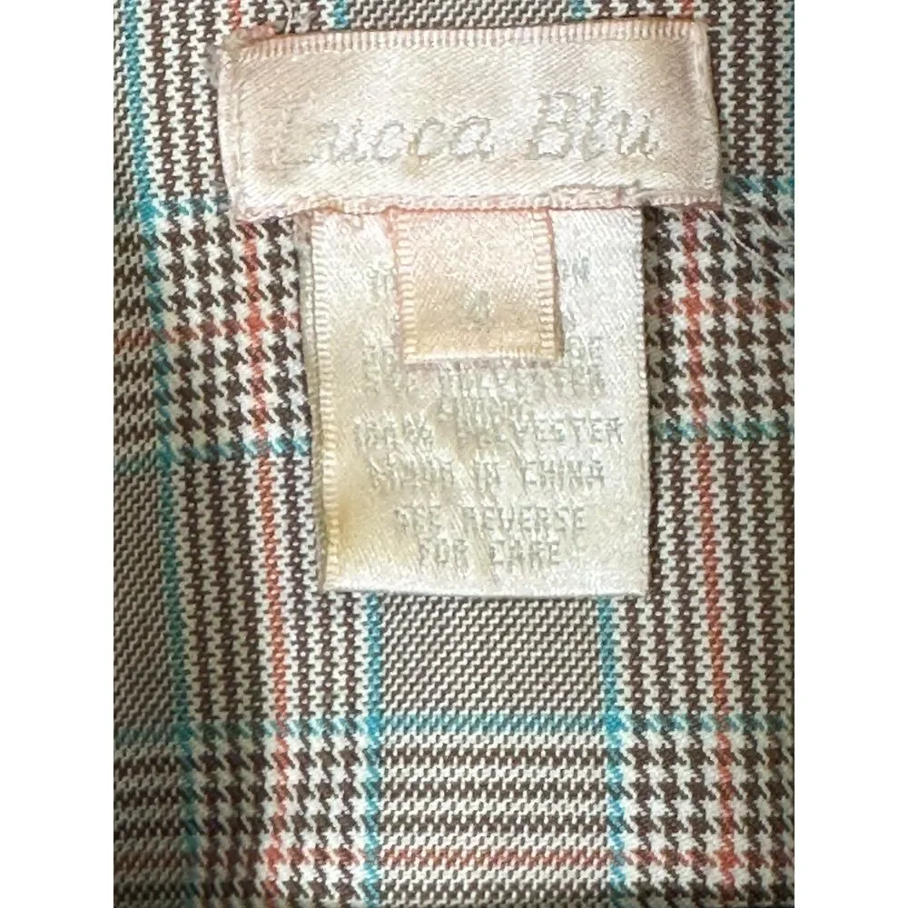 Lucca Blu Women's Herringbone Tweed Jacket/Skirt Set Lace Applique Size 4 Lined - Picture 9 of 11